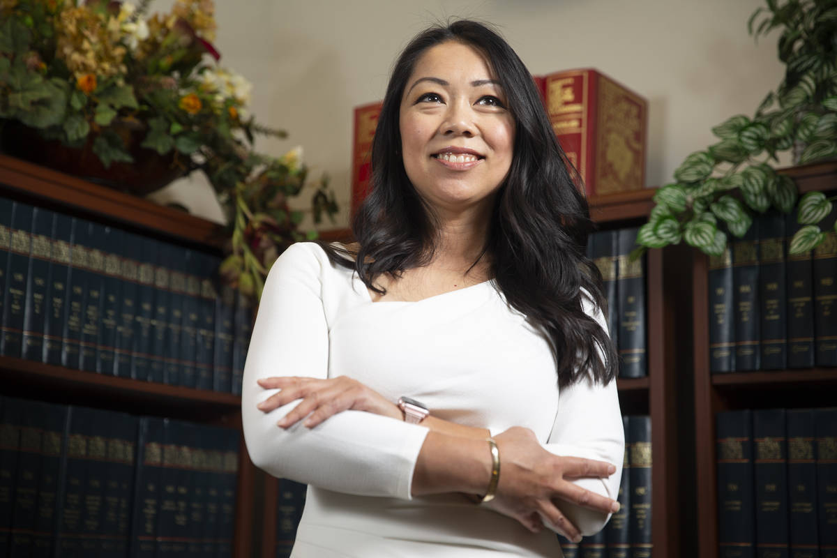 City of North Las Vegas Attorney Micaela Moore poses for a portrait at North Las Vegas City Hal ...