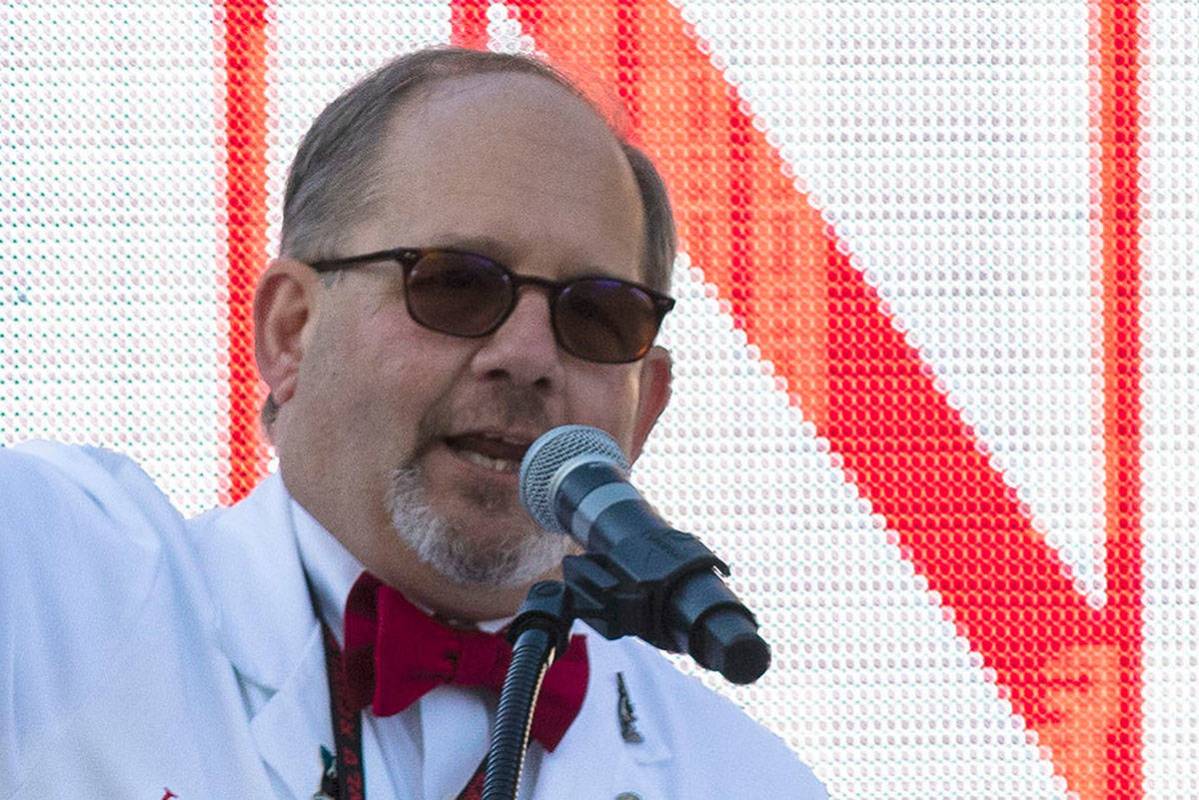 Dr. Marc J. Kahn, dean of the UNLV School of Medicine, speaks during the national Match Day at ...