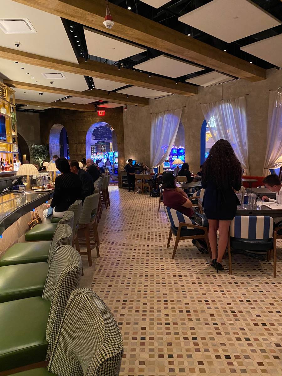 The bar area at Bobby Flay's Amalfi in Caesars Palace. (Al Mancini/Las Vegas Review-Journal)