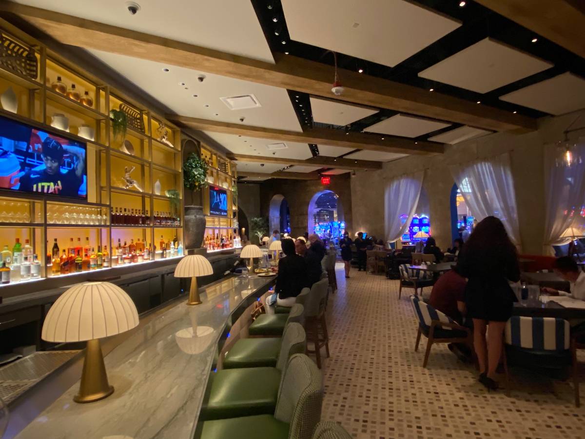 The bar at Bobby Flay's Amalfi in Caesars Palace. The restaurant opened Wednesday night with a ...