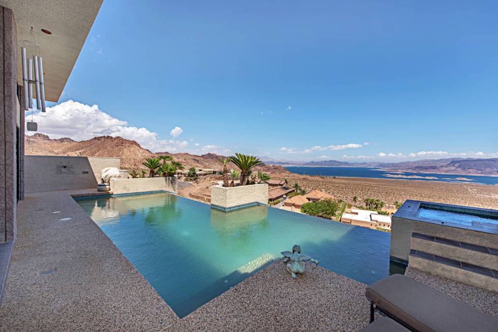 The pool view of 613 Lido Drive in Boulder City. (Fraser Almeida)