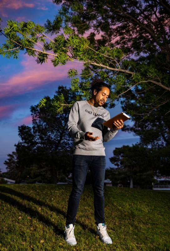 Sin á Tes Souhaits, the new Clark County poet laureate, recites some of his poetry in the Para ...