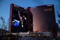 Resorts World Las Vegas is seen in Las Vegas, Friday, April 23, 2021. (Erik Verduzco / Las Vega ...