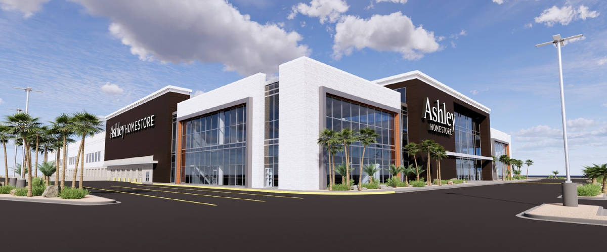 A rendering of the Ashley furniture store slated to be built next to rival Ikea in the southwes ...