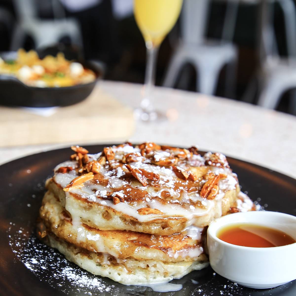 Cinnamon roll pancakes at Catch. (Catch)