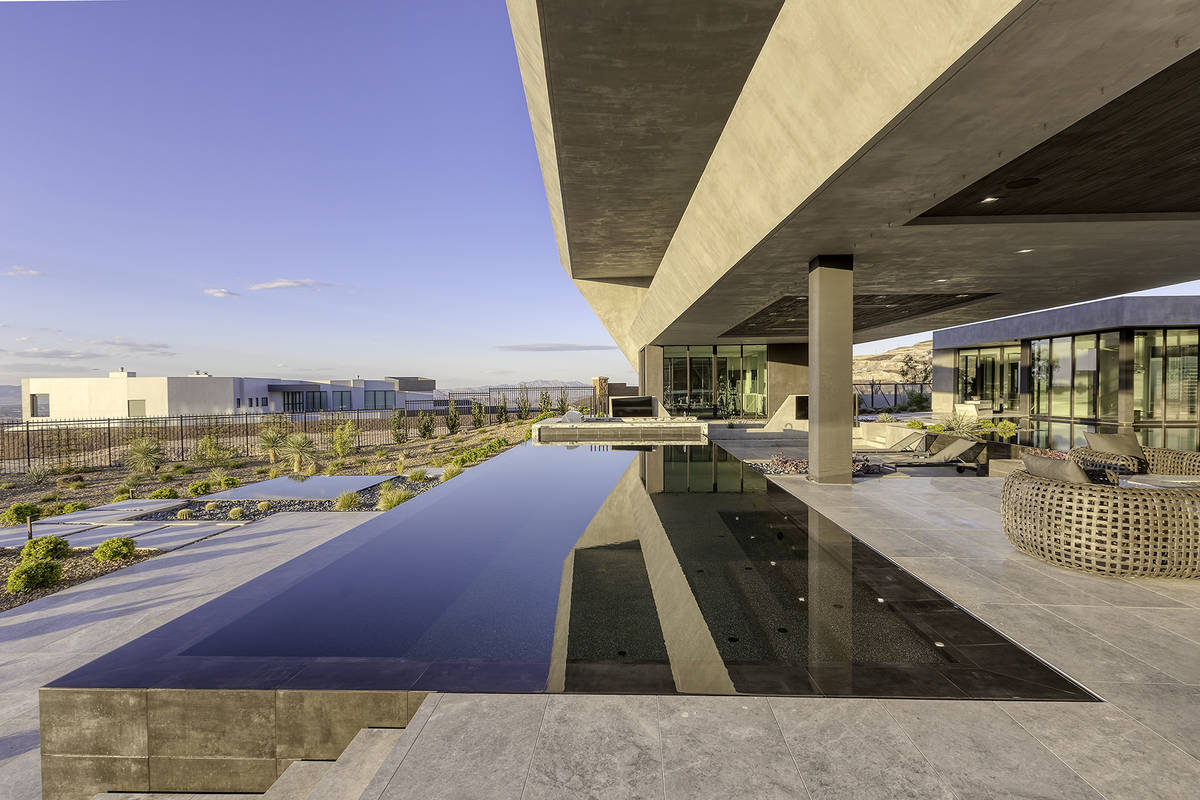 One of two infinity-edge saltwater pools. (Synergy Sotheby’s International Realty)