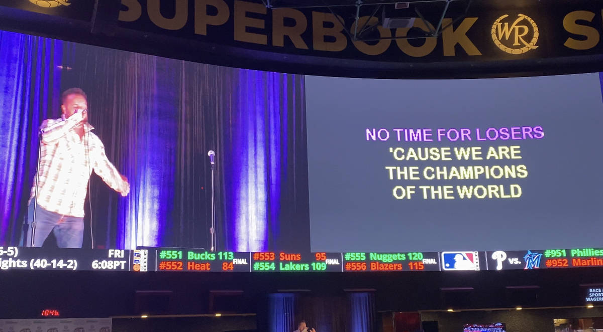Tony Award winner Alfie Boe sings "We Are The Champions" at Westgate SuperBook's Super Karaoke ...