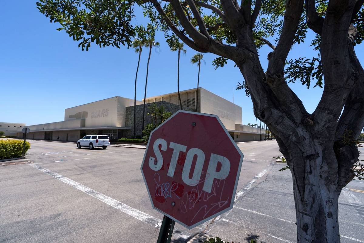 A closed Sears in Buena Park Mall in Buena Park, Calif., is seen in May 2021. (AP Photo/Damian ...