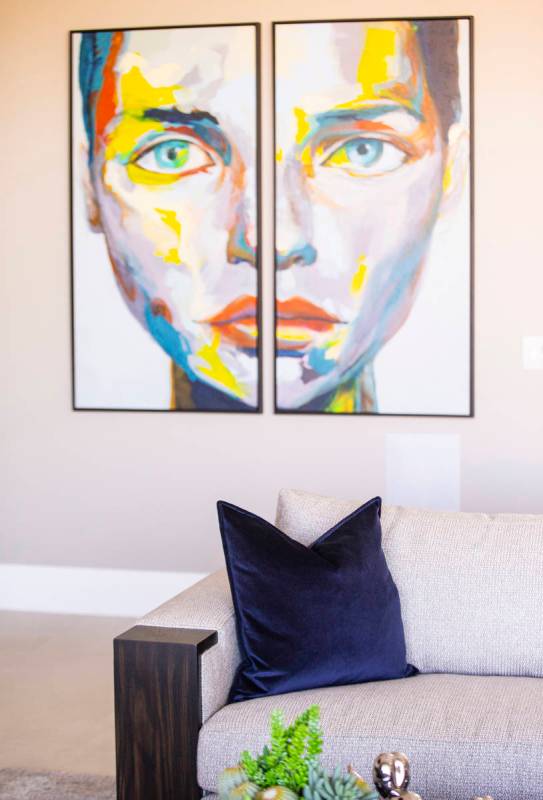 Splashes of color pop in a neutral palette in Nancy and Aris Melonas’ Las Vegas home. (Chase ...