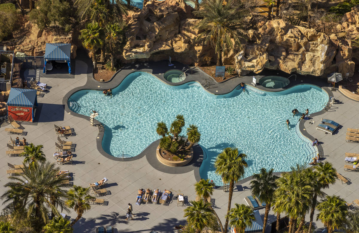 View of the Rio pool area from the deck of the VooDoo Rooftop Nightclub & Lounge during a tour ...