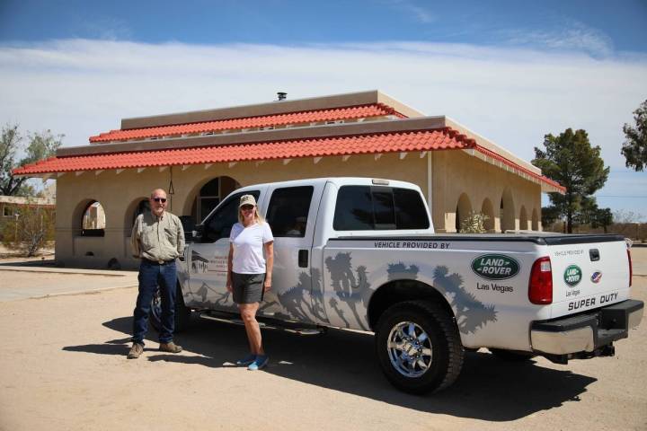 Laura Misajet, executive director of Mojave Desert Heritage & Cultural Association, stands with ...