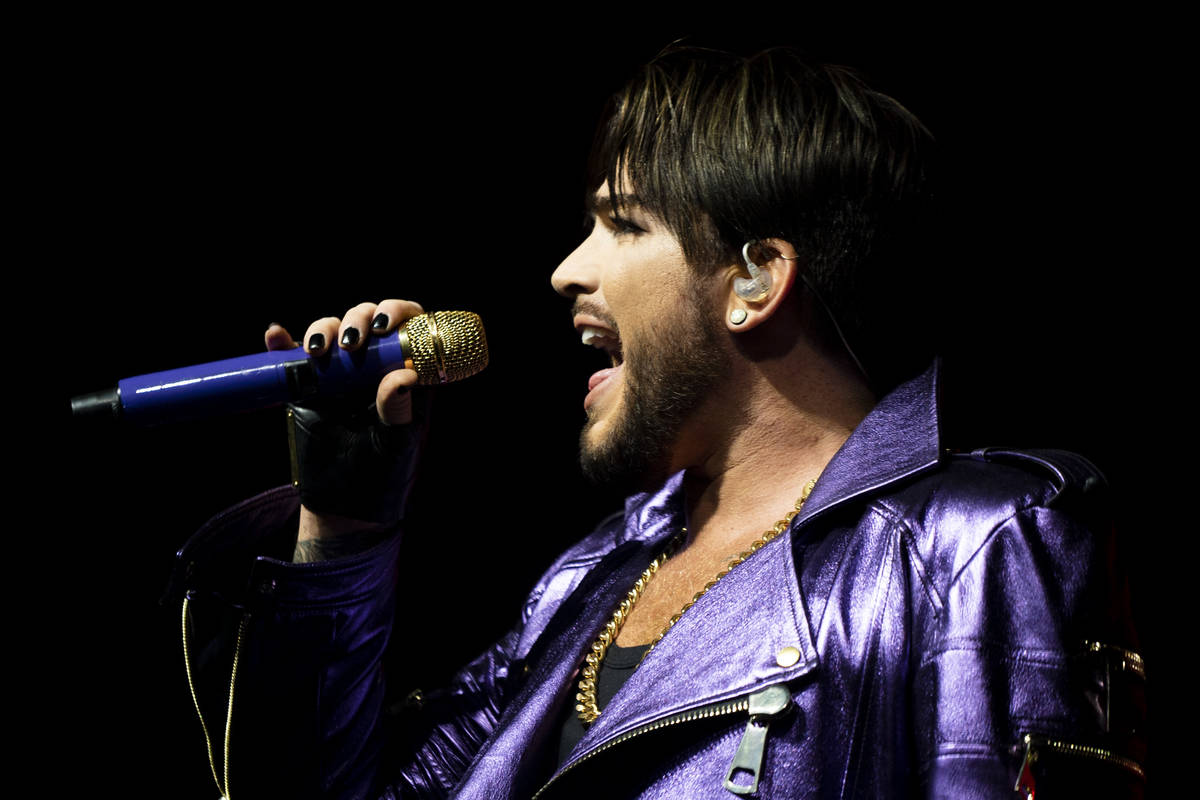 Adam Lambert performs with Queen at Park MGM theater in Las Vegas, Saturday, Sept. 1, 2018. Que ...