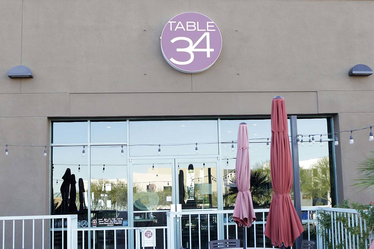 Table 34 restaurant at 600 E. Warm Springs Rd. (Bizuayehu Tesfaye/Las Vegas Review-Journal) @bi ...