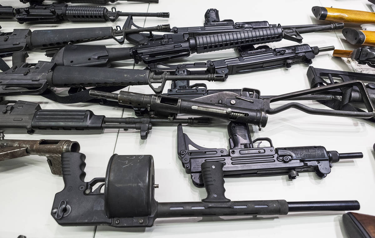 In this Dec. 27, 2012, file photo are some of the weapons that include handguns, rifles, shotgu ...