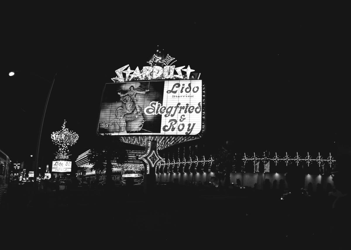 The Stardust at dusk June 9, 1980, in Las Vegas. (Las Vegas News Bureau)