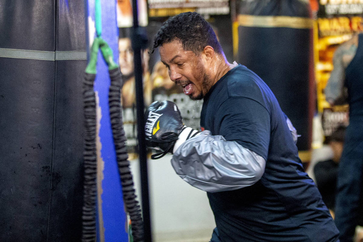 Hector Camacho, Jr. prepares for his exhibition bout against Julio Cesar Chavez, not pictured, ...