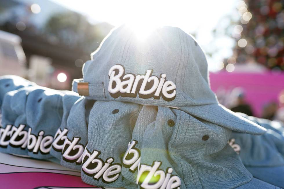 Hats on display at the Barbie Truck Totally Throwback Tour Launch at The Grove on November 01, ...