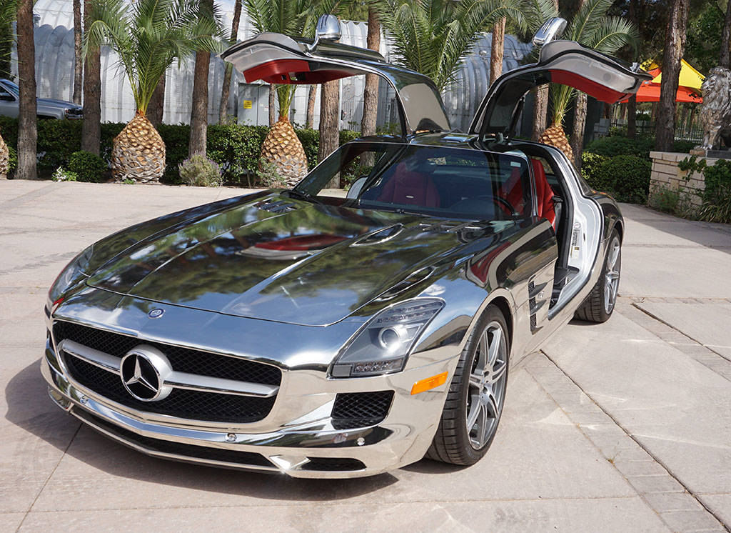 The 2011 Mercedes-Benz SLS AMG Gullwing Coupe, formerly owned by Siegfried & Roy, up for auctio ...