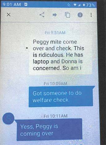 Screenshot of texts between Sierra Halseth and her grandmother. (Clark County District Court)
