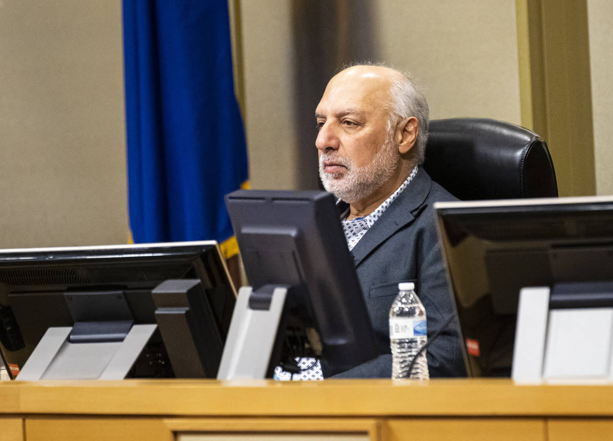 Las Vegas City Councilman Stavros Anthony looks on during a Las Vegas City Council meeting in L ...