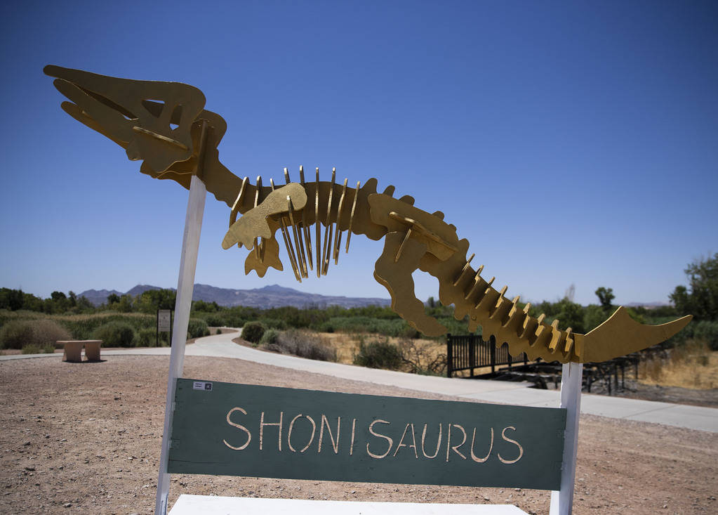 An art work made by Rebecca Sullinger is displayed along the Clark County Wetlands ParkÕs ...