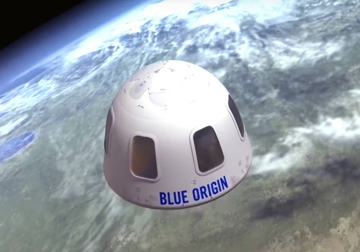 This undated file illustration provided by Blue Origin shows the capsule that the company aims ...