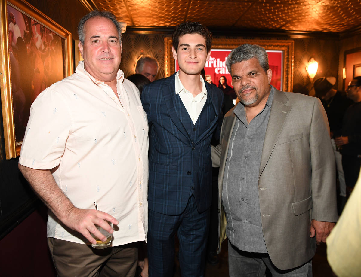 Actor David Mazouz (C) and actor Luis Guzman (R) attend the world premiere of feature film "The ...