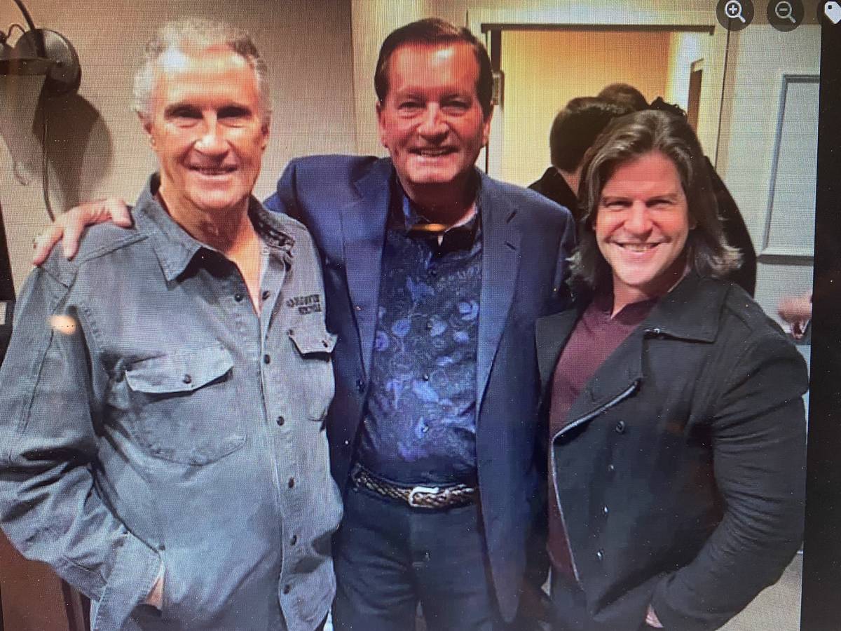 Jim Fassel is shown backstage with Bill Medley and Bucky Heard at Harrah's Showroom in this und ...