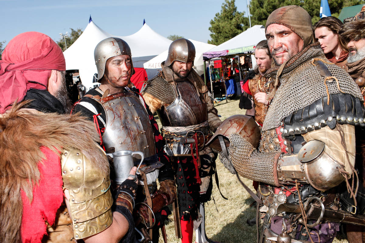 "The Dogs of War" gather during the Age of Chivalry Renaissance Festival at Sunset Pa ...