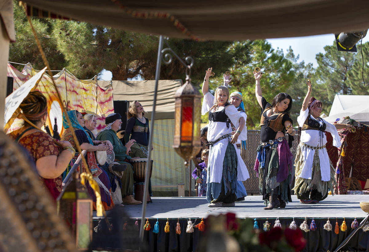 The Shifting Sand Belly Dance troupe entertains the crowd during the Age of Chivalry Renaissanc ...