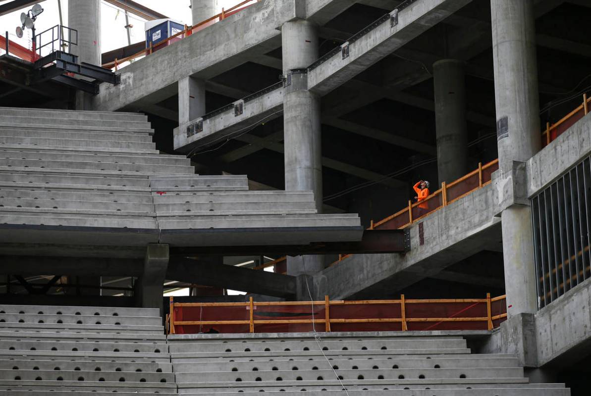 An interior view as construction continues during a tour of the Madison Square Garden Sphere at ...