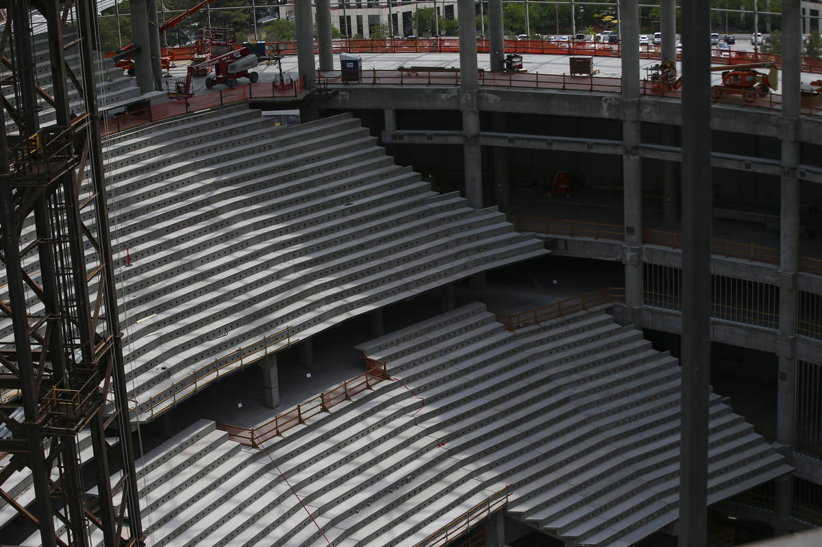 An interior view as construction continues during a tour of the Madison Square Garden Sphere at ...