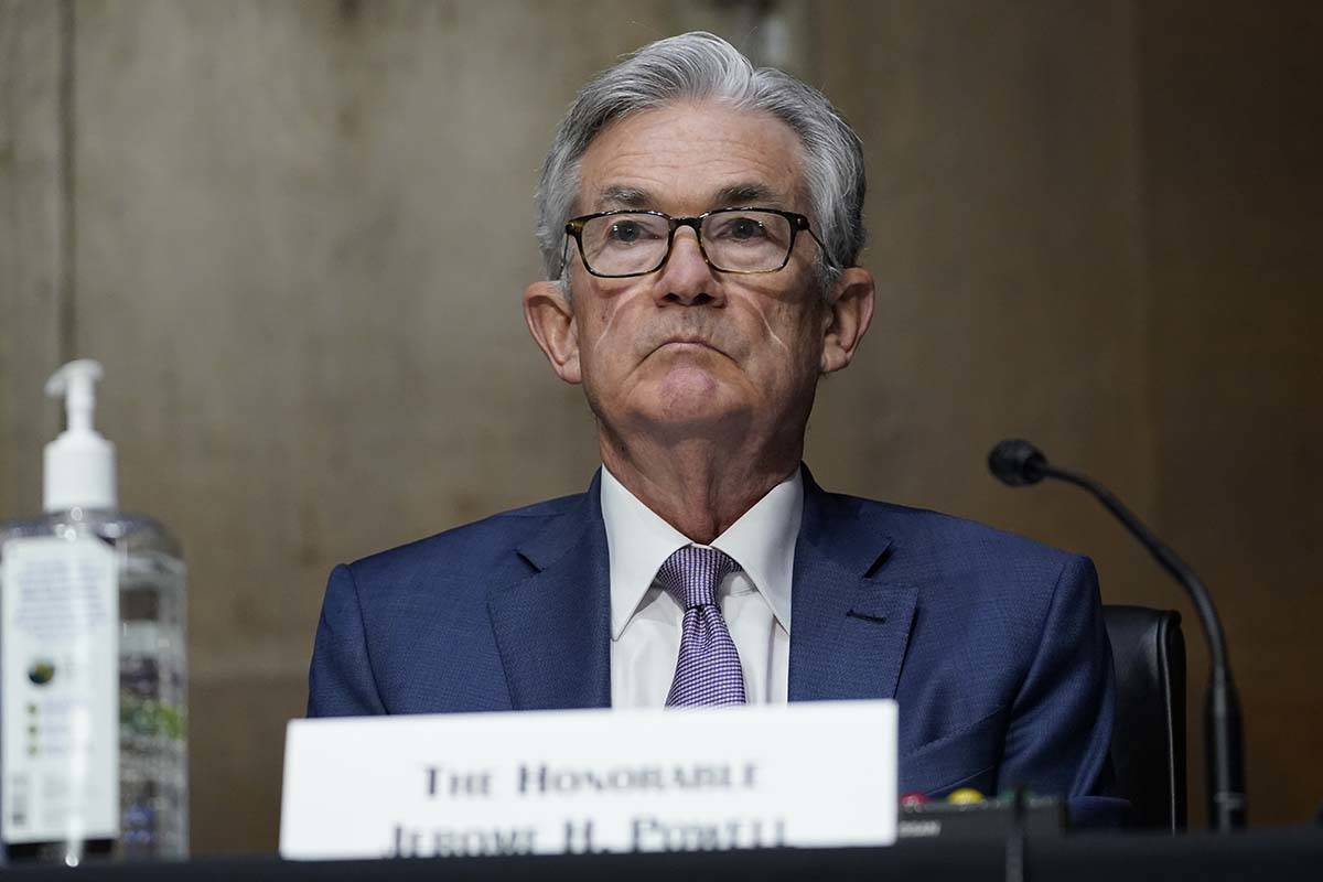 In this Dec. 1, 2020 file photo, Chairman of the Federal Reserve Jerome Powell appears before t ...