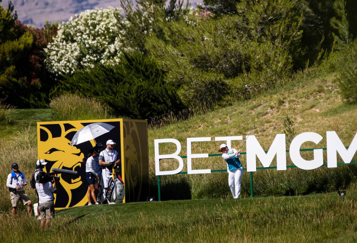 Inbee Park tees off from the 13th hole during the second round of the Bank of Hope LPGA Match P ...