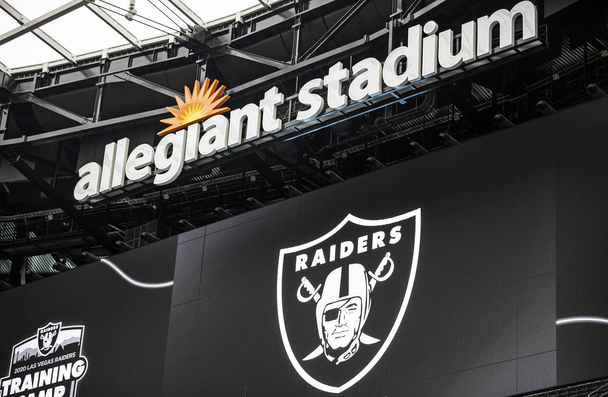 Allegiant Stadium, home of the Las Vegas Raiders, on Friday, Aug. 21, 2020, in Las Vegas. (Benj ...