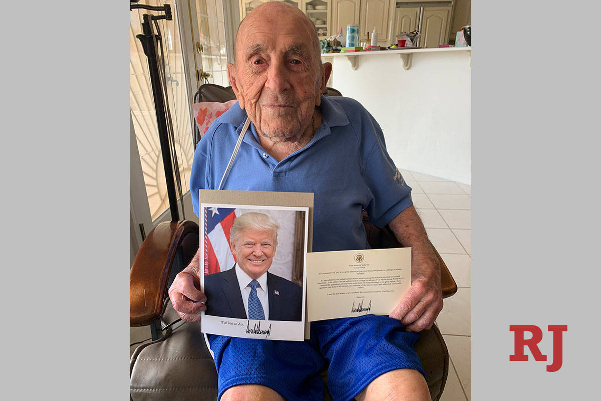 Joseph Rosa received a letter and photograph from the White House after turning 105 in 2020. (R ...