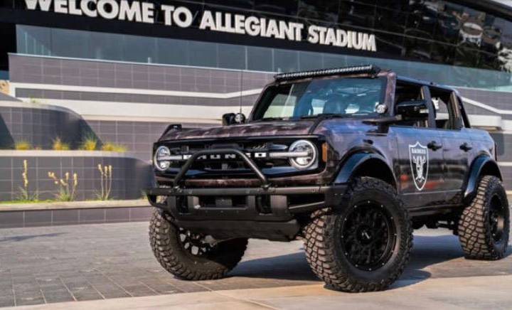 This custom Raiders Bronco was autioned off during the Barrett-Jackson's Las Vegas Auction held ...