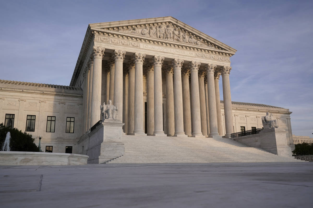 In this Nov. 5, 2020 file photo, The Supreme Court is seen in Washington. (AP Photo/J. Scott Ap ...