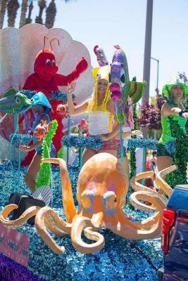 Themed entries will include professionally decorated parade floats, like this undersea birthday ...