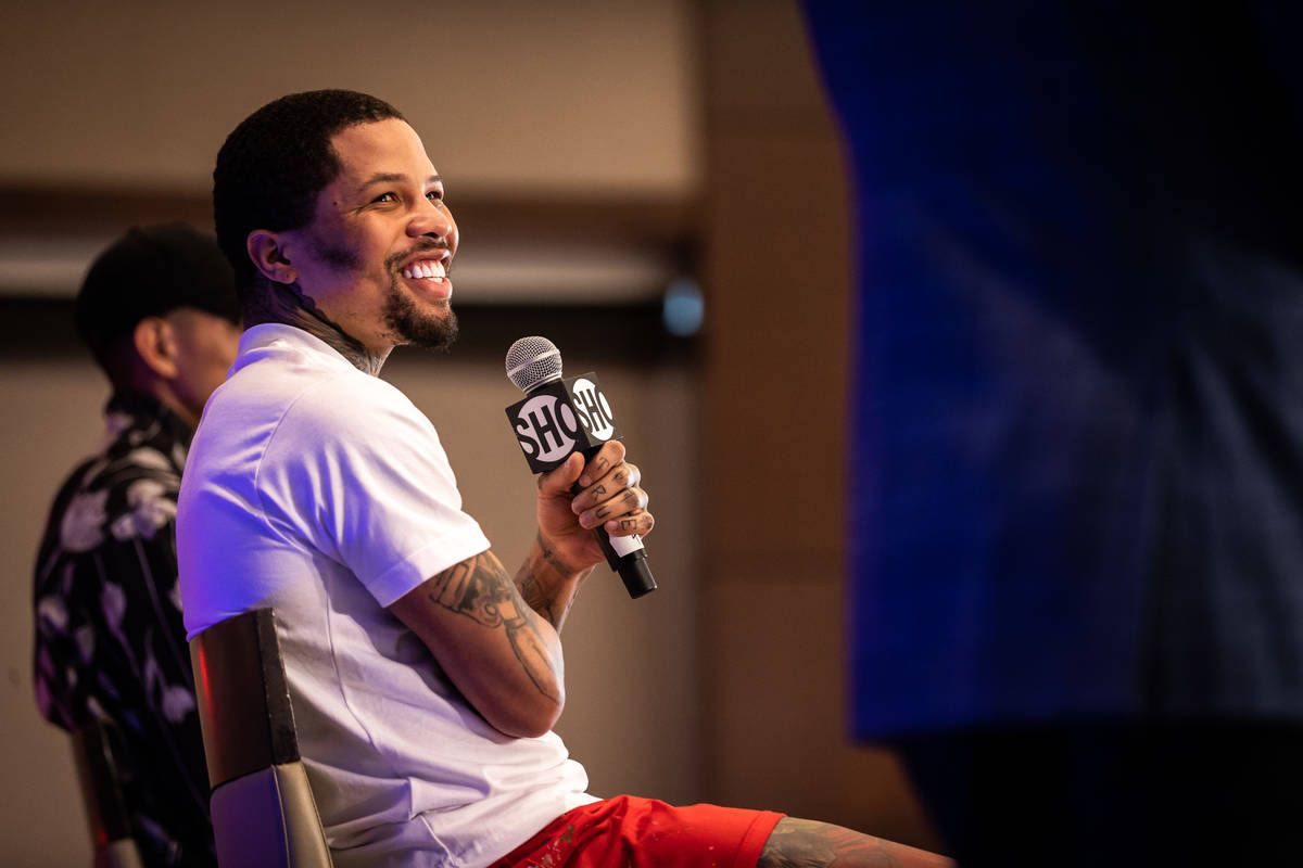 Gervonta Davis speaks at a press conference on June 24, 2021 ahead of its junior welterweight f ...