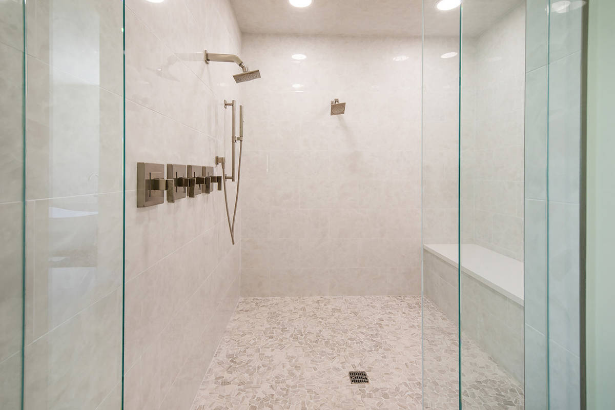 The master bath features a large shower. (Ivan Sher Group)