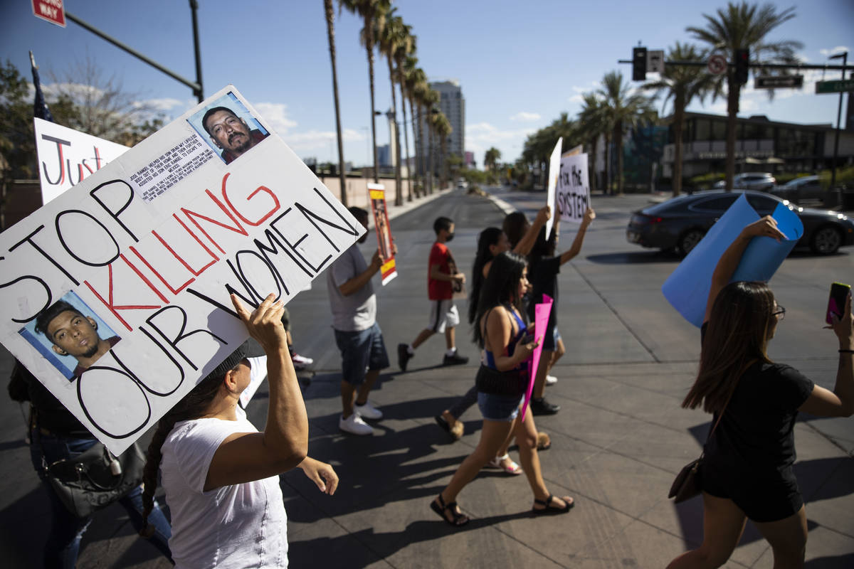 People participate in a protest to call for justice in the Lesly Palacio murder case, at the Re ...