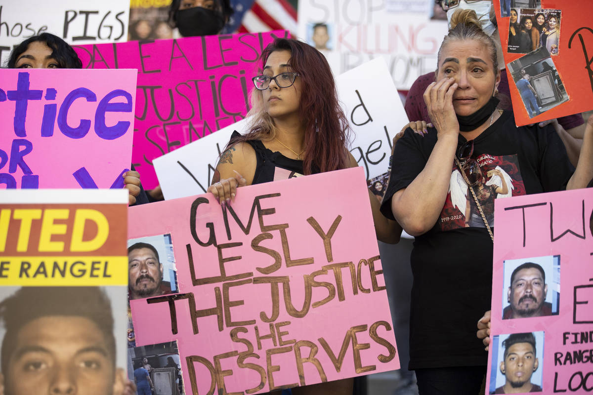 Abigail Nava, left, and her aunt Aracely Palacio, mother of Lesly Palacio, who was killed last ...