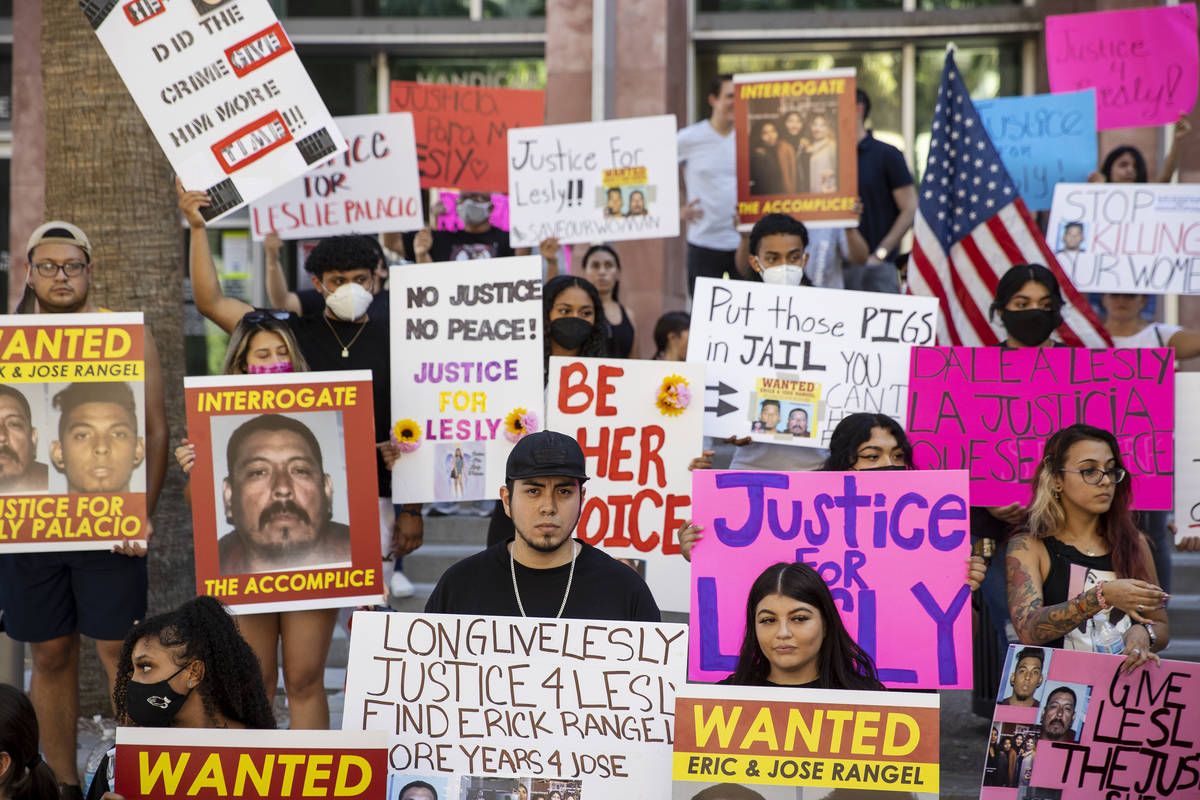 People participate in a protest to call for justice in the Lesly Palacio murder case, at the Re ...