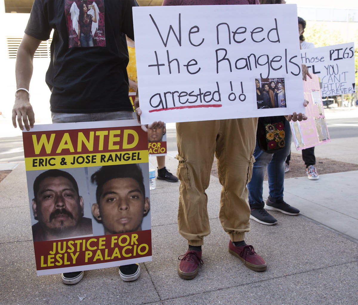 People participate in a protest to call for justice in the Lesly Palacio murder case, at the Re ...