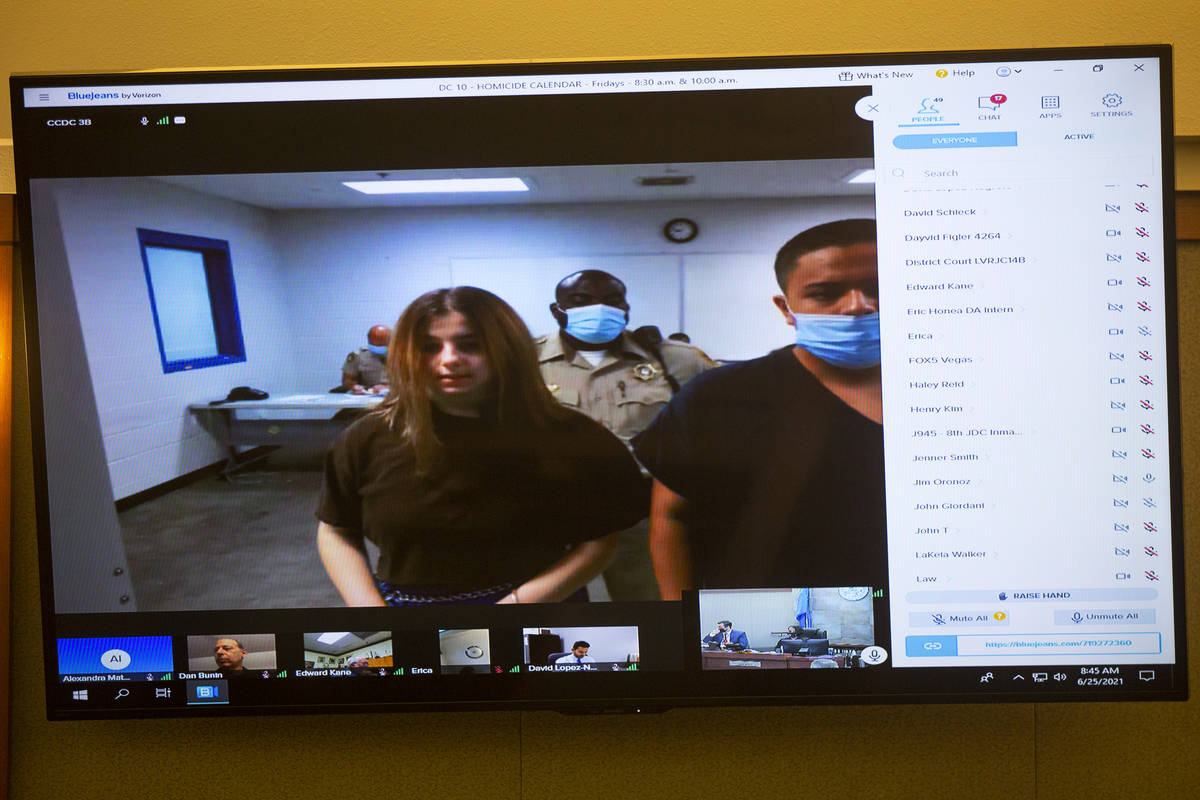 Sierra Halseth and Aaron Guerrero, charged in the slaying of her father, Daniel Halseth, appear ...