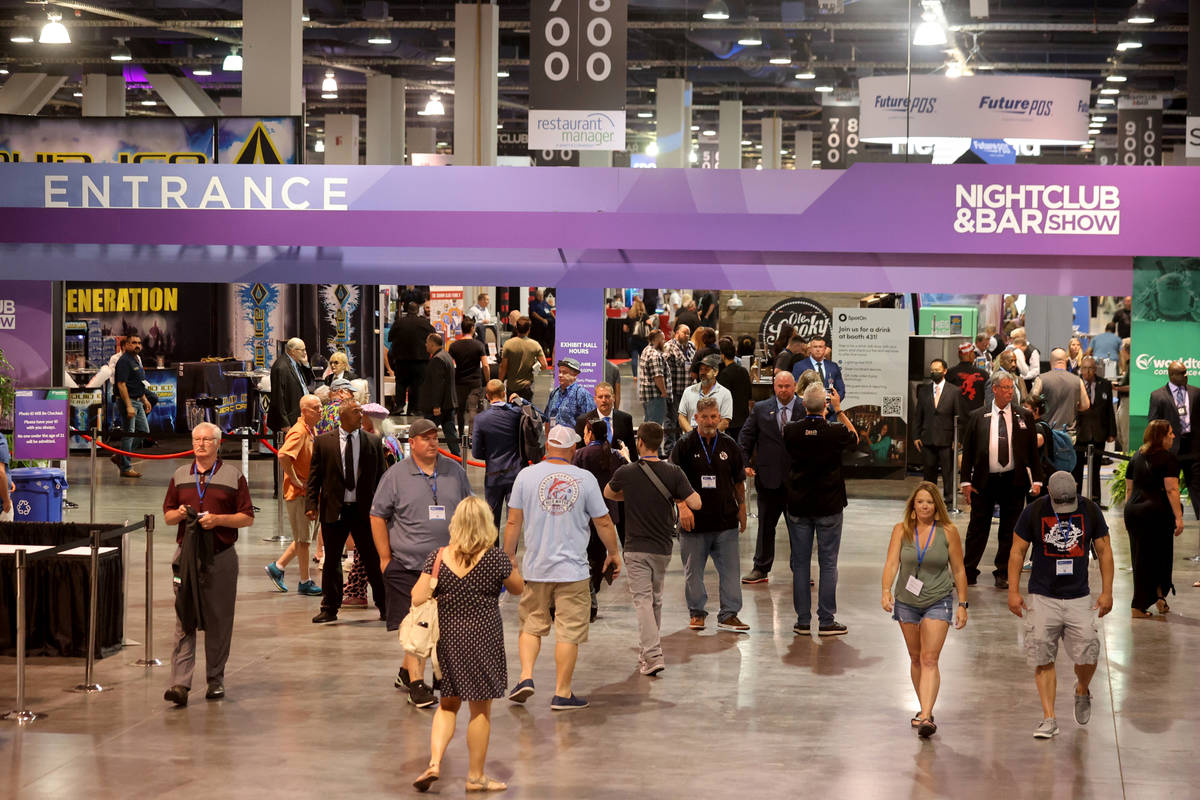Conventioneers at the Nightclub & Bar Show at the Las Vegas Convention Center Tuesday, June ...