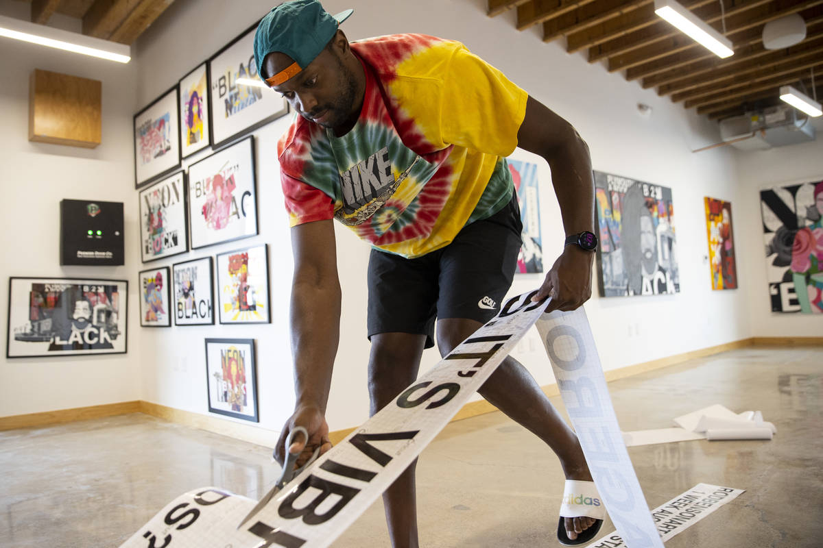 Artist Rod Benson, a former professional basketball player in the National Basketball League, p ...