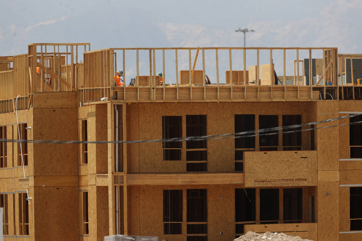 The Ariva apartment complex under construction near Erie Avenue and Las Vegas Boulevard South i ...