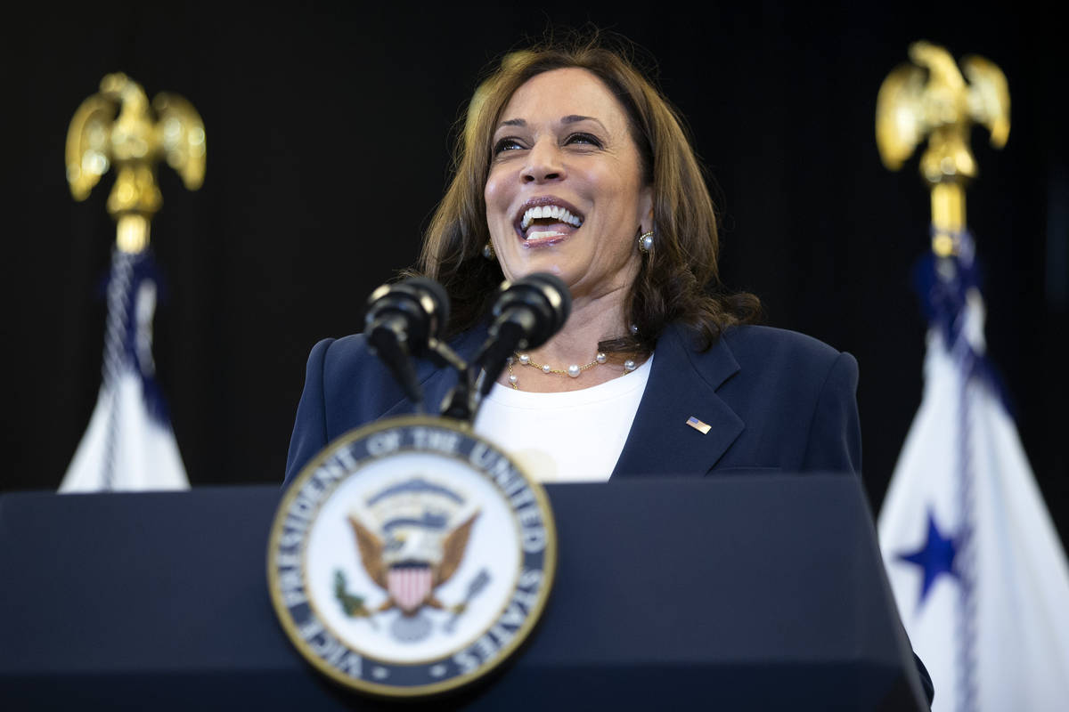 Vice President Kamala Harris speaks to members of the United Brotherhood of Carpenters at the C ...